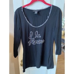 White House Black Market La Femme in Sparkles Size‎ Medium Shirt